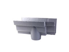 100 x 75mm (4"x3") Hargreaves Foundry Cast Iron G46 Moulded Gutter 65mm Running Outlet - Primed