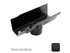 100 x 75mm (4"x3") Moulded Ogee Cast Aluminium 63mm Gutter Outlet - Textured Black