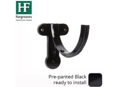 100x75mm Painted Cast Iron Deep Half-Round Fascia Bracket - Black