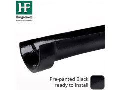 100 x 75mm Painted Cast Iron Deep Half-Round Gutter - 1.83m (6ft)- Black