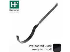 100x75mm Painted Deep Half-Round Galvanised Side Fix Bracket  - Black