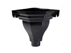 100mm (4") Cast Iron Fluted Corner Hopper - Black