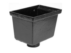 75mm (3") Cast Iron Small Rectangular Hopper - Black