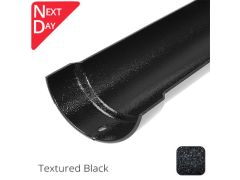 100mm (4") Half Round Cast Aluminium Gutter 1.83m length - Textured Black