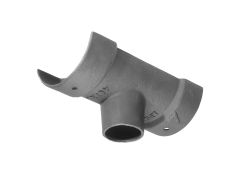 100mm (4") Half Round Cast Iron 65mm (2.5") Gutter Outlet - Primed