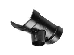 100mm (4") Half Round Cast Iron 75mm (3") Gutter Outlet - Black