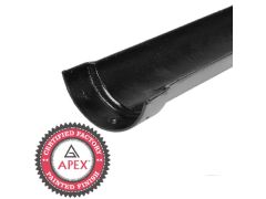 100mm (4") Half Round Cast Iron Gutter 1.83m Length - Black 