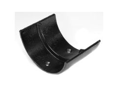 100mm (4") Half Round Cast Iron Gutter Union - Black