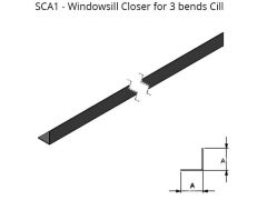 0-100mm Girth Skyline Aluminium Windowsill Closer - 1 Bend -3mtr Length - One of 26 Standard RAL Colours TBC