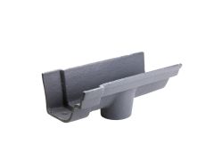 115mm (4 1/2") Hargreaves Foundry Notts Ogee Cast Iron Gutter -  65mm Running Outlet - Primed