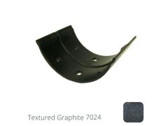 115mm (4.5") Beaded Half Round Cast Aluminium Gutter Union Clip - Textured Graphite Grey RAL 7024