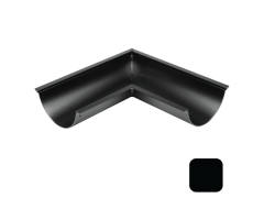 115mm (4.5") SnapFix Aluminium Half Round 90 Degree Gutter Angle - RAL 9005M Matt Black 