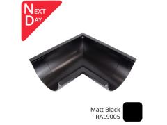 115mm (4.5") SnapIT Aluminium Half Round 90 Degree Gutter Angle - RAL 9005M Matt Black 