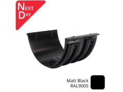 115mm (4.5") SnapIT Aluminium Half Round Gutter Union - RAL 9005M Matt Black 