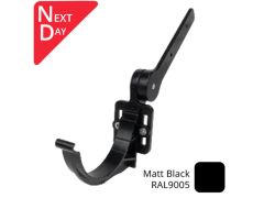 115mm (4.5") SnapIT Aluminium Half Round Side Fix Rafter Bracket - RAL 9005M Matt Black 