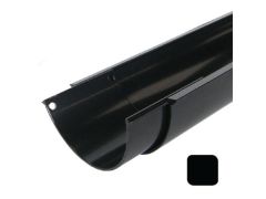 115mm (4.5") x 3m SnapFix Aluminium Half Round Gutter - RAL 9005M Matt Black 