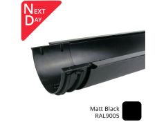 115mm (4.5") x 3m SnapIT Aluminium Half Round Gutter - RAL 9005M Matt Black 