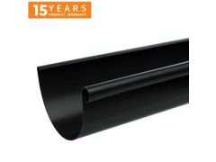 115mm Half Round Black Coated Galvanised Steel Gutter 3m Length