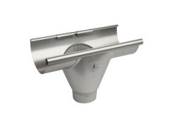 115mm Half Round Galvanised Steel 80mm 'prefab' Gutter Outlet