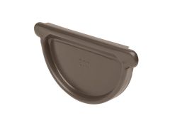 115mm Half Round Sepia Brown Galvanised Steel Gutter Stop End