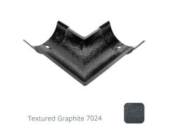 115x75mm (4.5"x3") Beaded Deep Run Cast Aluminium 90 degree Combined Gutter Angle - Textured Graphite Grey RAL 7024