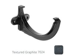 115x75mm (4.5"x3") Beaded Deep Run Cast Aluminium Gutter Fascia Bracket - Textured Graphite Grey RAL 7024