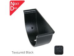 115x75mm (4.5"x3") Beaded Deep Run Cast Aluminium Gutter Stop-end - External - Textured Black