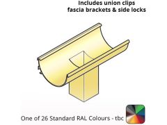 120x60mm Aluminium Aqualine Half Round Running Outlet Assemblies with 75x75mm spigot - One of 26 Standard Matt RAL colours TBC 