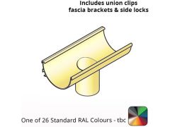 120x60mm Aluminium Aqualine Half Round Running Outlet Assemblies with 63mm spigot - One of 26 Standard Matt RAL colours TBC 