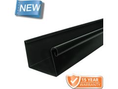 120x75mm Box Profile Black Coated Galvanised Steel Gutter - 3m Length