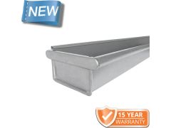 120x75mm Box Profile Galvanised Steel Gutter - Pre-Fab Left-hand Stopend including 1m Length