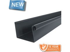 120x75mm Box Profile RAL 7016 Anthracite Grey Coated Galvanised Steel Gutter - 3m Length