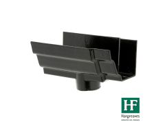 125 x 100mm (5"x4") Hargreaves Foundry Cast Iron H16 Moulded Gutter - 65mm Dropend Outlet - External - Pre-Painted Black