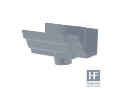 125 x 100mm (5"x4") Hargreaves Foundry Cast Iron H16 Moulded Gutter - 65mm Dropend Outlet - External - Primed