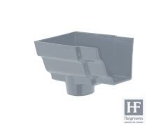 125 x 100mm (5"x4") Hargreaves Foundry Cast Iron H16 Moulded Gutter - 65mm Dropend Outlet - Internal - Primed