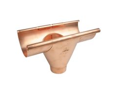 115mm Half Round Copper 80mm 'prefab' Gutter Outlet