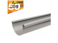 125mm Half Round Dusty Grey Galvanised Steel Gutter 3m Length - 15 years Product Warranty