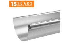 125mm Half Round Galvanised Steel Gutter 3m Length - 15 years Product Warranty