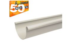 125mm Half Round Grey White Galvanised Steel Gutter 3m Length - 15 years Product Warranty