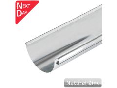 125mm Half Round Natural Zinc Gutter 3m Length