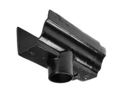 125x100 (5"x 4") Moulded Cast Iron 100mm (4") Gutter Outlet - Black