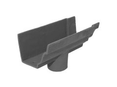 125x100 (5"x 4") Moulded Cast Iron 100mm (4") Gutter Outlet - Primed