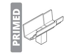 125x100 (5"x 4") Moulded Cast Iron Gutter Running Outlet (Single Spigot/Socket) with 125 x 75mm (4x3") Square Outlet - Primed