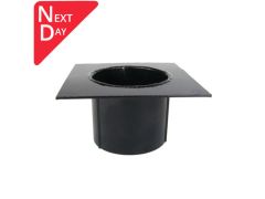 125x100mm Aluminium Box Gutter 63mm Spigot Patch Outlet - RAL 9005M Matt Black 