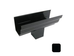 125x100mm SnapFix Aluminium Moulded Gutter Outlet with 76x76mm Spigot - RAL 9005M Matt Black 