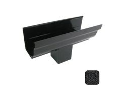 125x100mm SnapIT Aluminium Moulded Gutter Outlet with 76x76mm Spigot - Textured Black