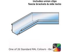 140x100mm Aluminium Aqualine Moulded Gutter 135 Degree Angle Assemblies - Internal - One of 26 Standard Matt RAL colours TBC 