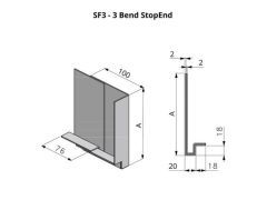 145-244mm SF3 Profile Skyline Aluminium Fascia - Stop End