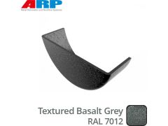 150mm (6")Half Round Cast Aluminium Internal Stop End - Textured Basalt Grey RAL 7012 