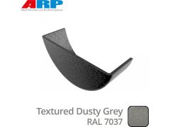 150mm (6")Half Round Cast Aluminium Internal Stop End - Textured Dusty Grey RAL 7037